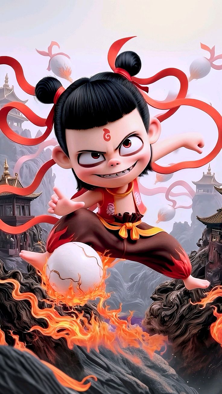 Nezha in his childhood - a powerful and rebellious protection deity